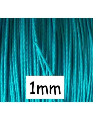 Coton ciré bleu turquoise 1mm pas cher