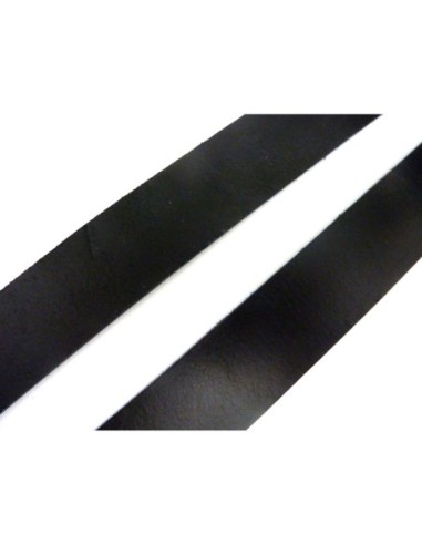 Lanière cuir plat 3cm de couleur noir