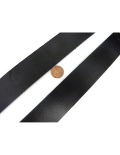Lanière cuir plat 3cm de couleur noir 2