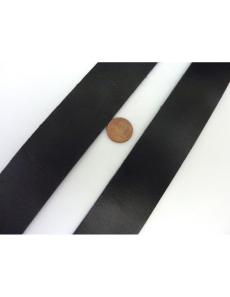 Lanière cuir noir large pour création de bracelet manchette