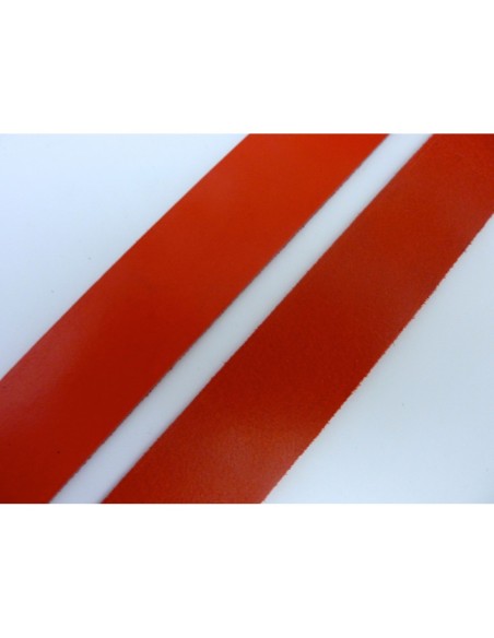 R-20cm Cuir plat largeur 20mm de couleur rouge vif pour bracelet manchette par exemple