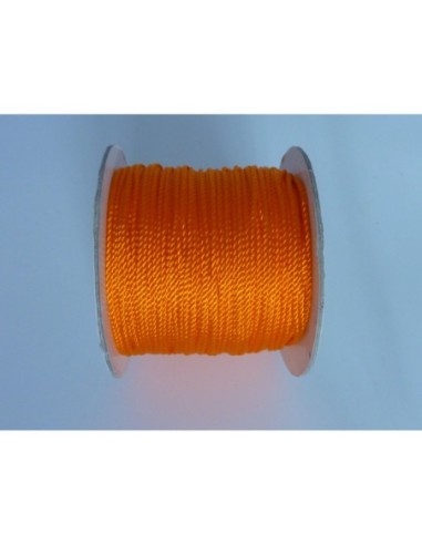 Fil nylon de couleur orange fluo brillant 1,5 mm
