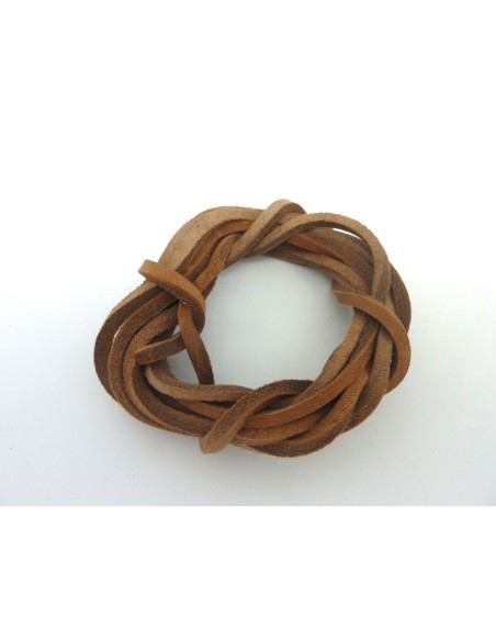 Chute de cuir carré de couleur marron noisette - Cuir Véritable