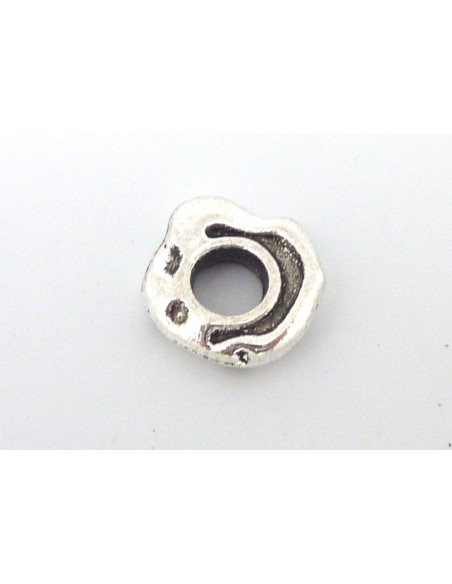 Perles intercalaire, anneau en métal argenté gravé 13mm