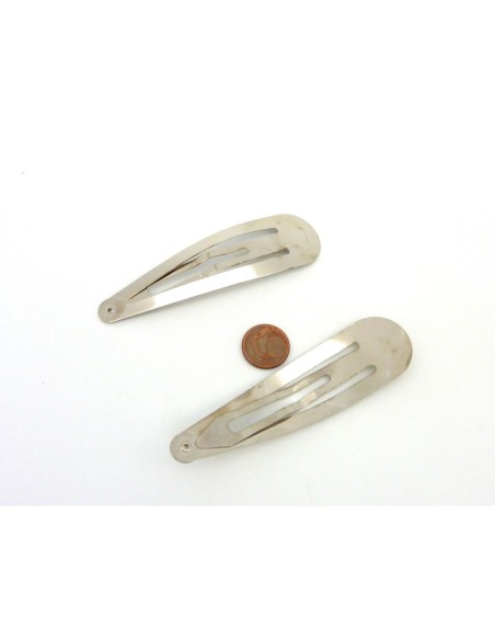 R-Support barette grand format 77mm en métal argenté à agrémenter