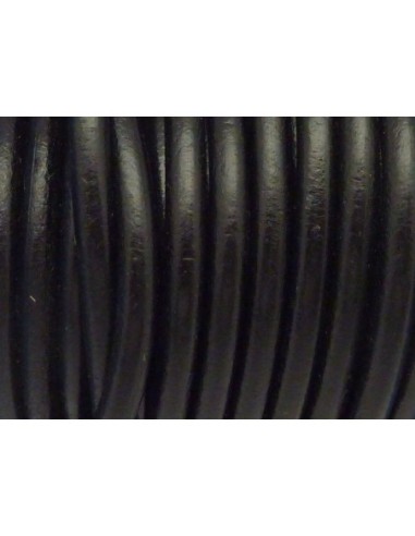 R-20cm de Cordon cuir rond 5,3mm de couleur noir
