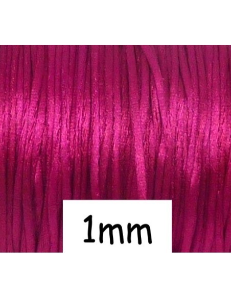 Ficelle chinoise 1mm rose fuchsia pour bijoux