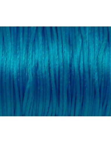 Cordon queue de rat 1mm bleu turquoise brillant satiné