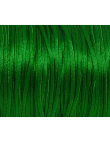 10m de Cordon 1mm Queue de rat vert herbe brillant satiné ficelle chinoise