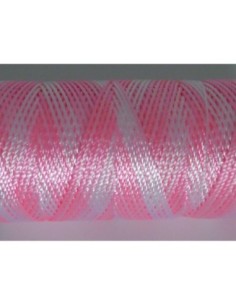 5m Fil, cordon nylon blanc et dégradé de rose brillant 0,8mm