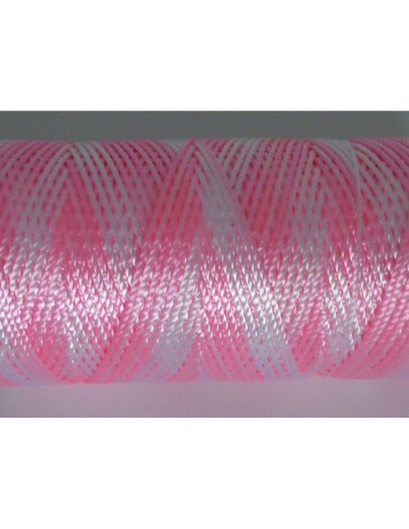 5m Fil, cordon nylon blanc et dégradé de rose brillant 0,8mm