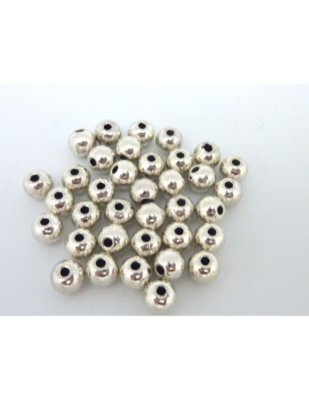 Perle ronde 6mm argenté