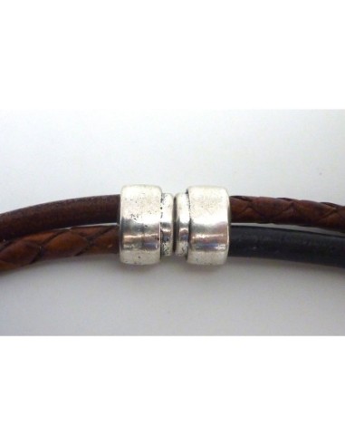 Fermoir aimanté double en métal argenté