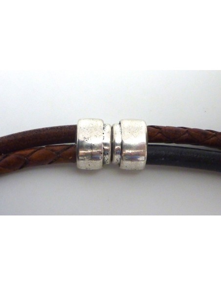 Fermoir aimanté double en métal argenté