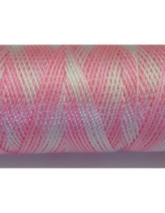 5m Fil, cordon nylon blanc et dégradé de rose brillant 0,8mm 2
