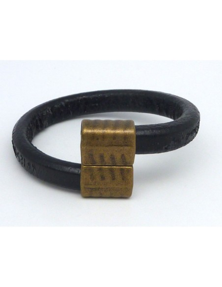 R-Fermoir aimanté rectangle 28,1 x 18,1mm avec motif raie pour cuir regaliz en métal de couleur bronze