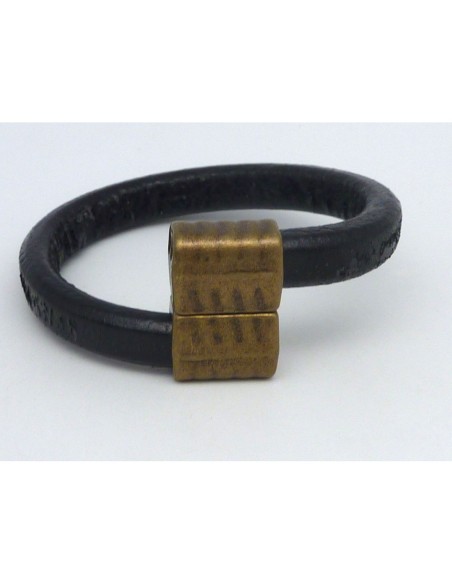 R-Fermoir aimanté rectangle 28,1 x 18,1mm avec motif raie pour cuir regaliz en métal de couleur bronze