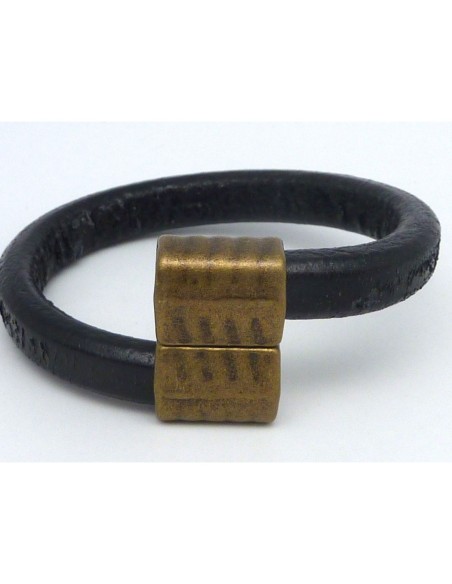 R-Fermoir aimanté rectangle 28,1 x 18,1mm avec motif raie pour cuir regaliz en métal de couleur bronze