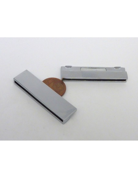 R-Fermoir aimanté rectangle manchette 43mm pour bracelet multirangs en métal argenté
