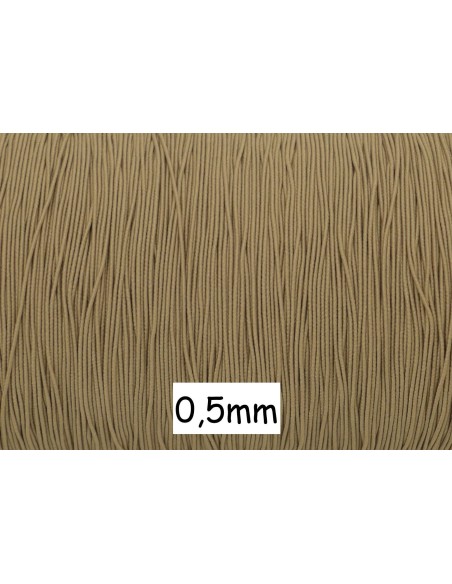 Fil élastique beige sable fin en diamètre 0,5mm