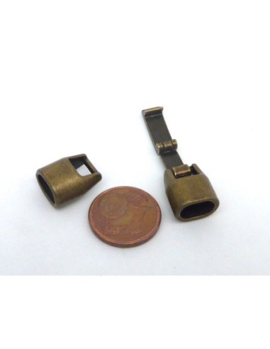 Fermoir clip pour cordon 8mm de couleur bronze en métal