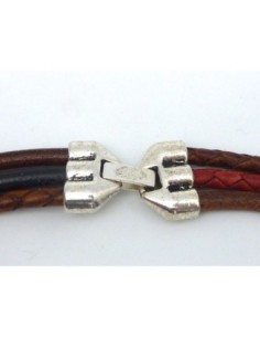 Fermoir clip 3 trous en métal argenté