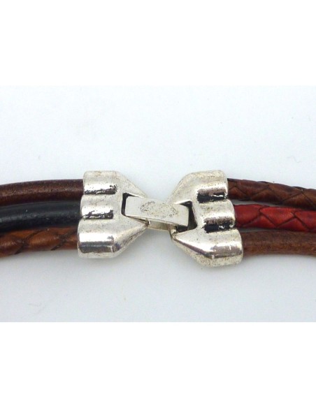 Fermoir clip 3 trous en métal argenté