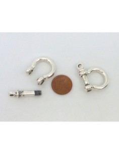 Fermoir manille pour lanière de cuir 8mm en métal argenté 2
