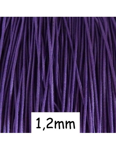 Elastique 1,2mm rond violet pour création bijoux