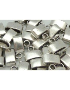 10 Embouts ovale pour 2 cordons ou lanière de 10mm cache nœud, fermoir métal argenté 2