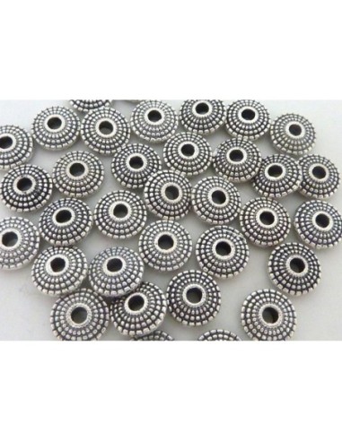 R-20 Perles toupie, rondelle, soucoupe en métal...