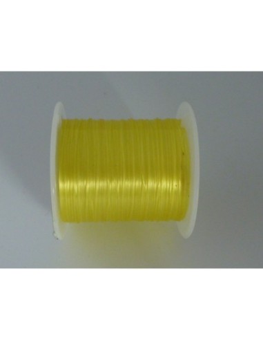 2m de fil nylon élastique jaune transparent 0,5mm