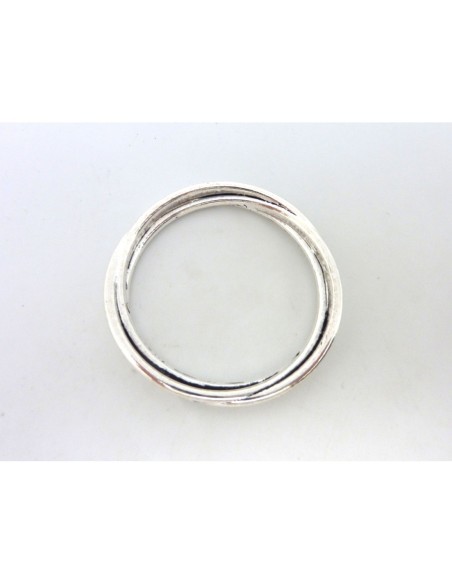 R-Anneau connecteur torsadé irrégulier 49mm métal argenté