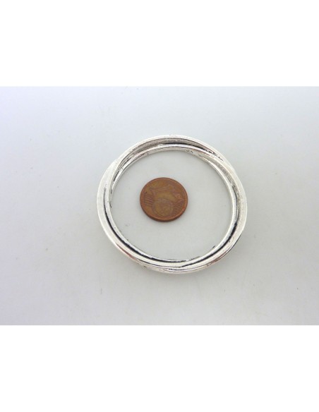 R-Anneau connecteur torsadé irrégulier 49mm métal argenté
