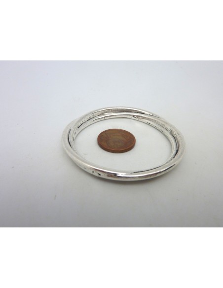 R-Anneau connecteur torsadé irrégulier 49mm métal argenté