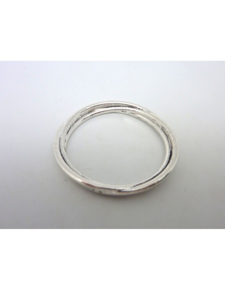 R-Anneau connecteur torsadé irrégulier 49mm métal argenté