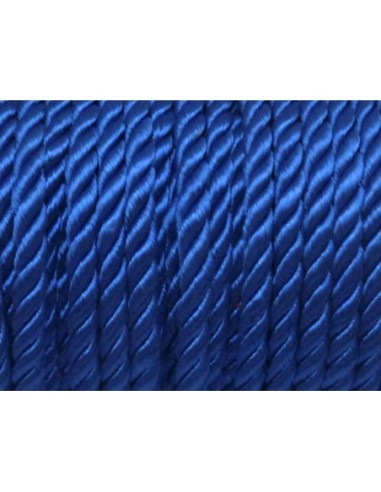 Cordon nylon mouliné 5mm couleur bleu roi