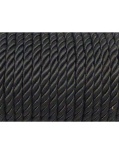1M Cordon nylon mouliné 5mm noir