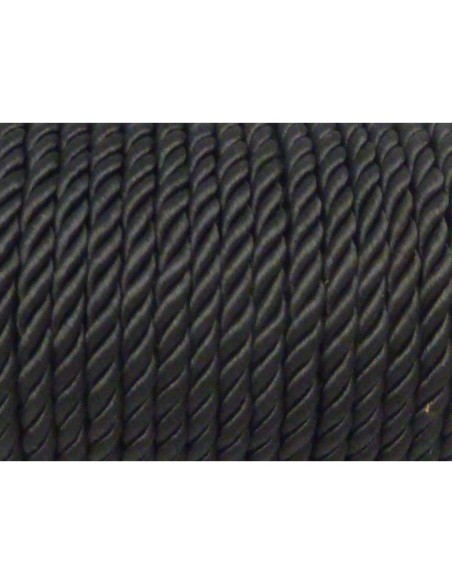 1M Cordon nylon mouliné 5mm noir