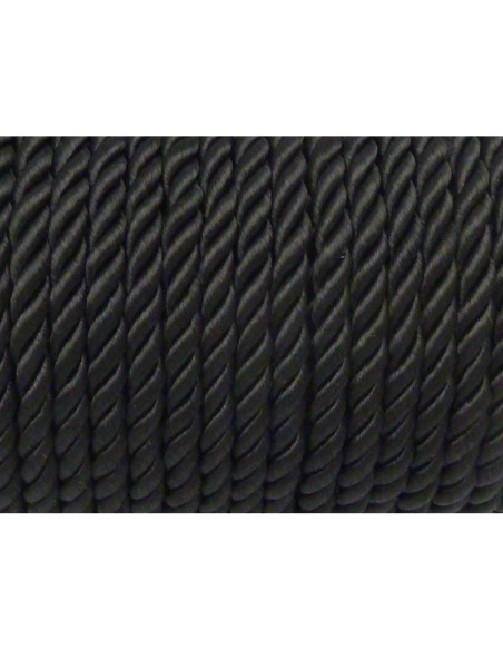 1M Cordon nylon mouliné 5mm noir
