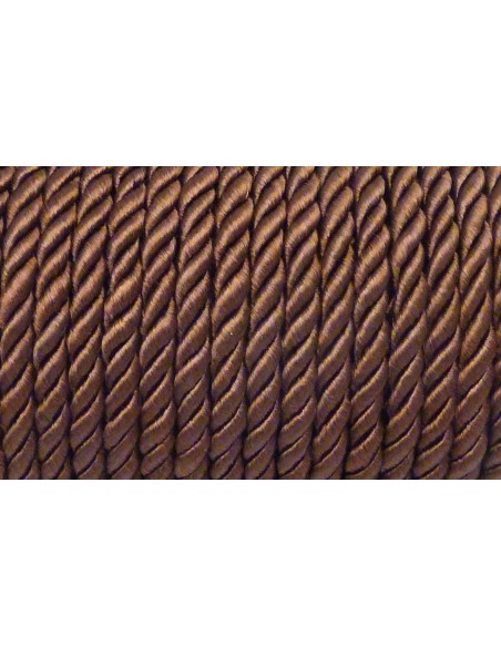 1M Cordon nylon mouliné 5mm marron châtaigne