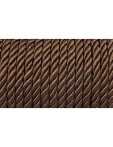 1M Cordon nylon mouliné 5mm marron châtaigne