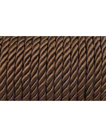 1M Cordon nylon mouliné 5mm marron châtaigne