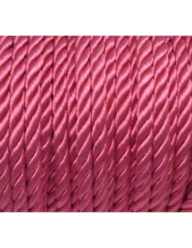 1m Cordon nylon mouliné 5mm couleur rose