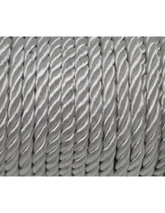  Cordon nylon mouliné 5mm de couleur gris argenté clair