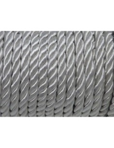  Cordon nylon mouliné 5mm de couleur gris argenté clair 2