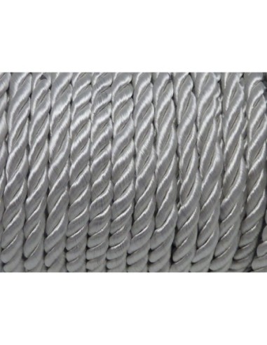  Cordelette mouliné 5mm de couleur gris clair pas chère