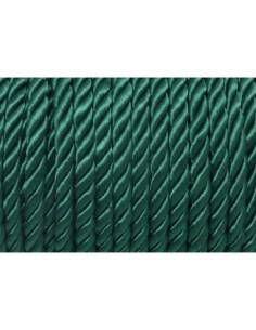 1m Cordon nylon mouliné 5mm couleur vert bouteille