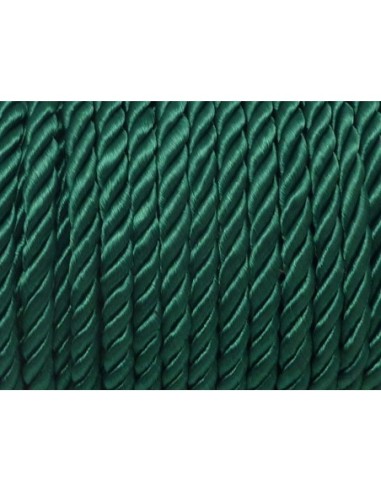 1m Cordon nylon mouliné 5mm couleur vert bouteille