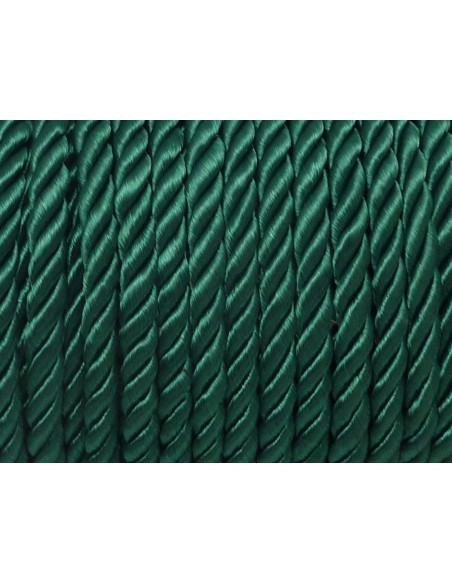 1m Cordon nylon mouliné 5mm couleur vert bouteille